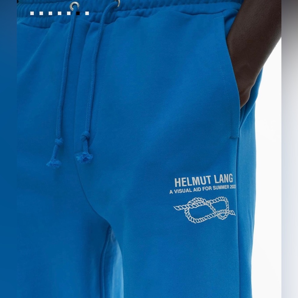Helmut Lang Knot Logo French Terry Jogger Sweatpants Blue Size M - Picture 10 of 11